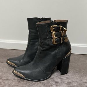 Jeffrey Campbell black heeled boots
